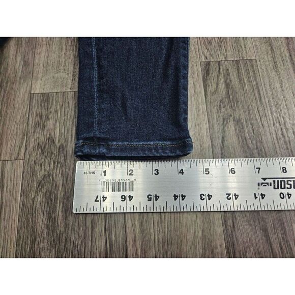 (3/$35) Express Size 8 R Skinny Mid Rise Distressed Whiskered Denim Blue Jeans - Picture 11 of 11